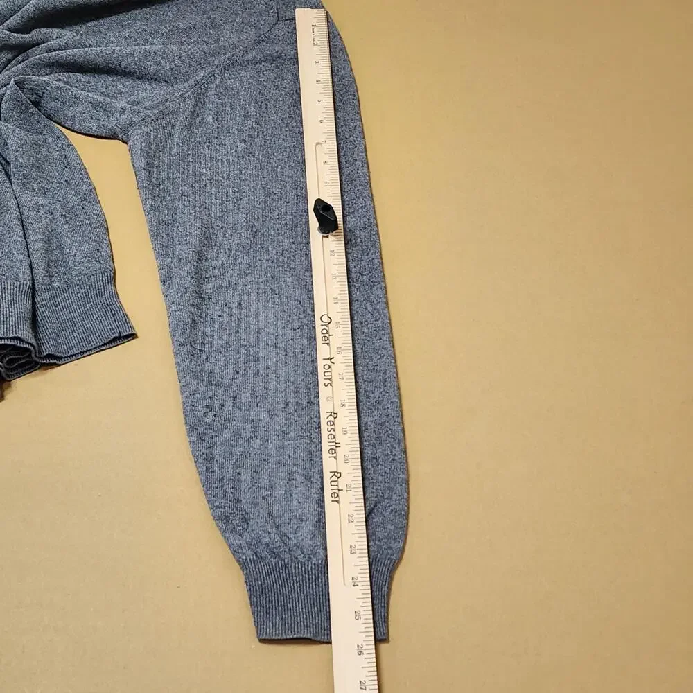 Orvis Sweater Mens Large Gray Cotton Silk Cashmere Collared Pullover Knit